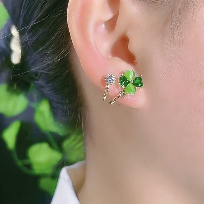 小清新綠色幸運草耳環-FANYIACC