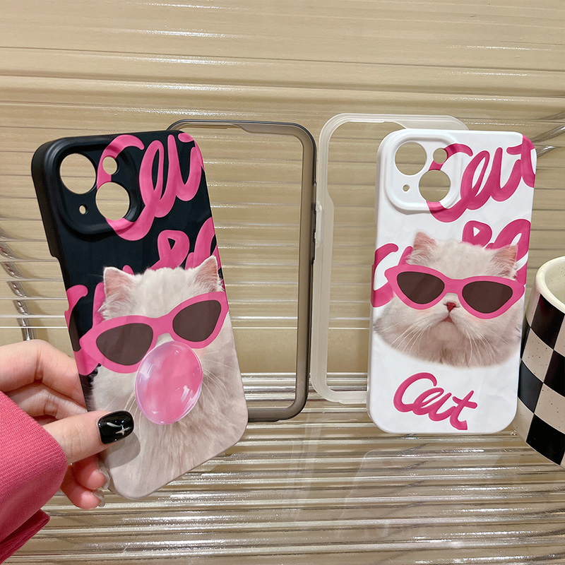 甜酷墨鏡貓咪iPhone手機保護殼-FANYIACC