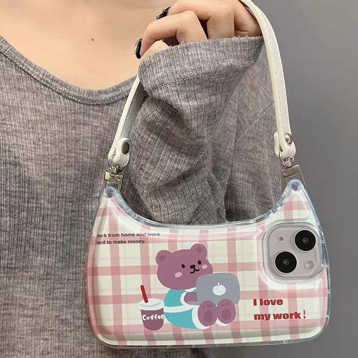 甜酷辣妹愛心手提包iPhone手機保護殼-FANYIACC