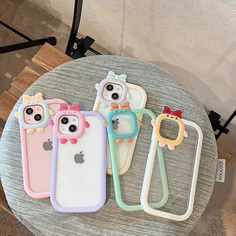 ins可愛小怪獸撞色iphone手機保護殼-FANYIACC