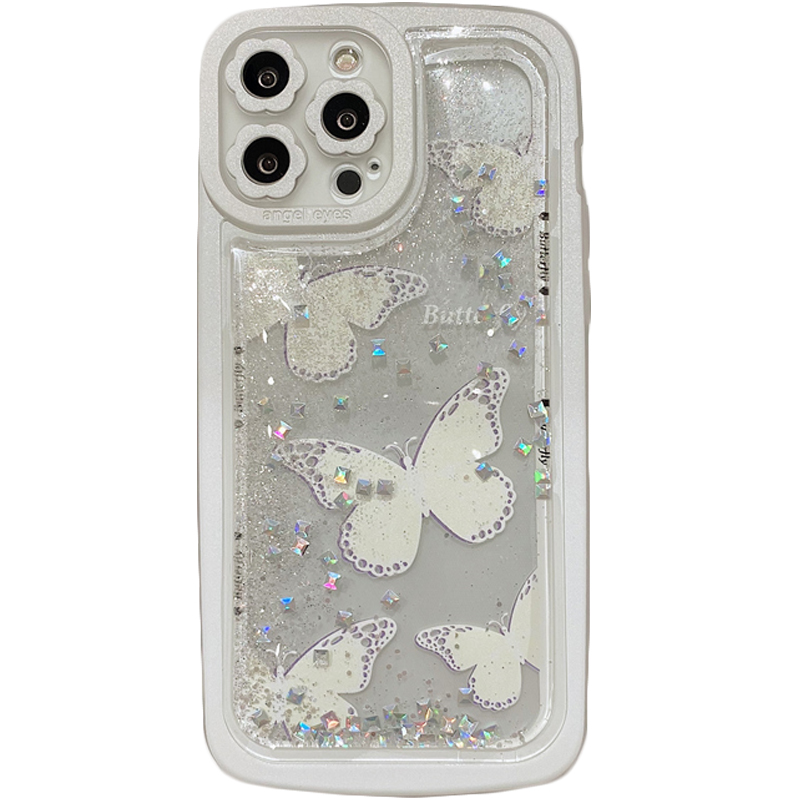 夢幻蝴蝶液體流沙氣墊手機保護殼
