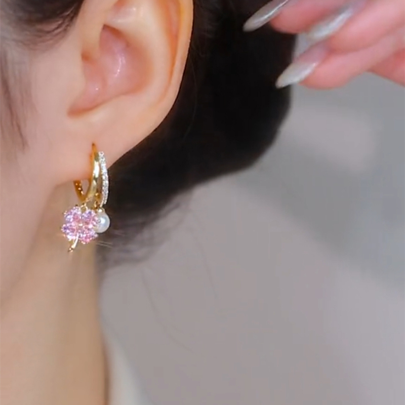 星辰之歌 | 粉色幸運草耳環