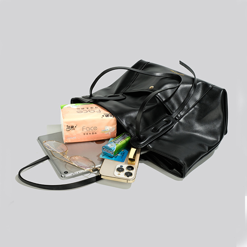 純色牛皮 大容量時尚托特包   容量展示