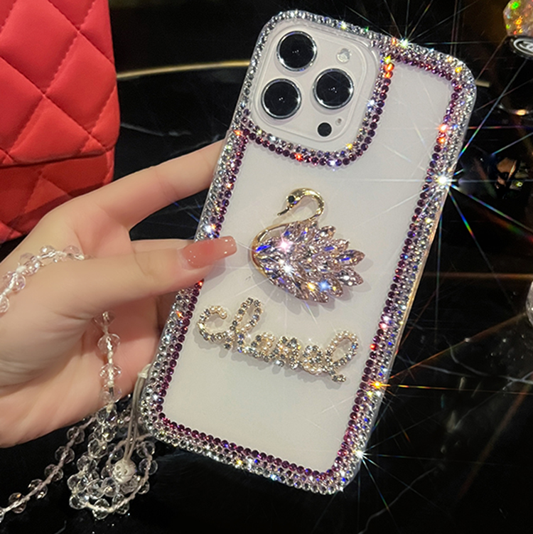 天鵝水鑽防摔手機保護殼-FANYIACC