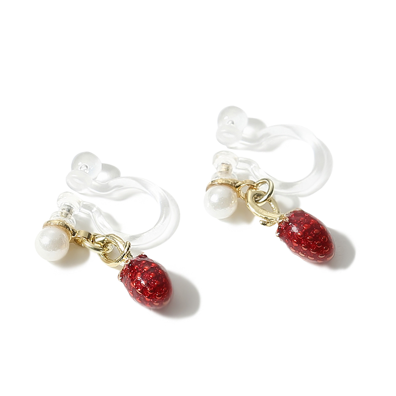 迷你草莓耳夾•無耳洞