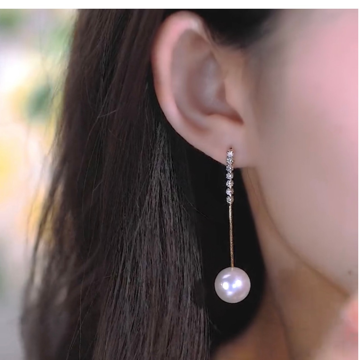 吊墜珍珠流蘇耳環-FANYIACC