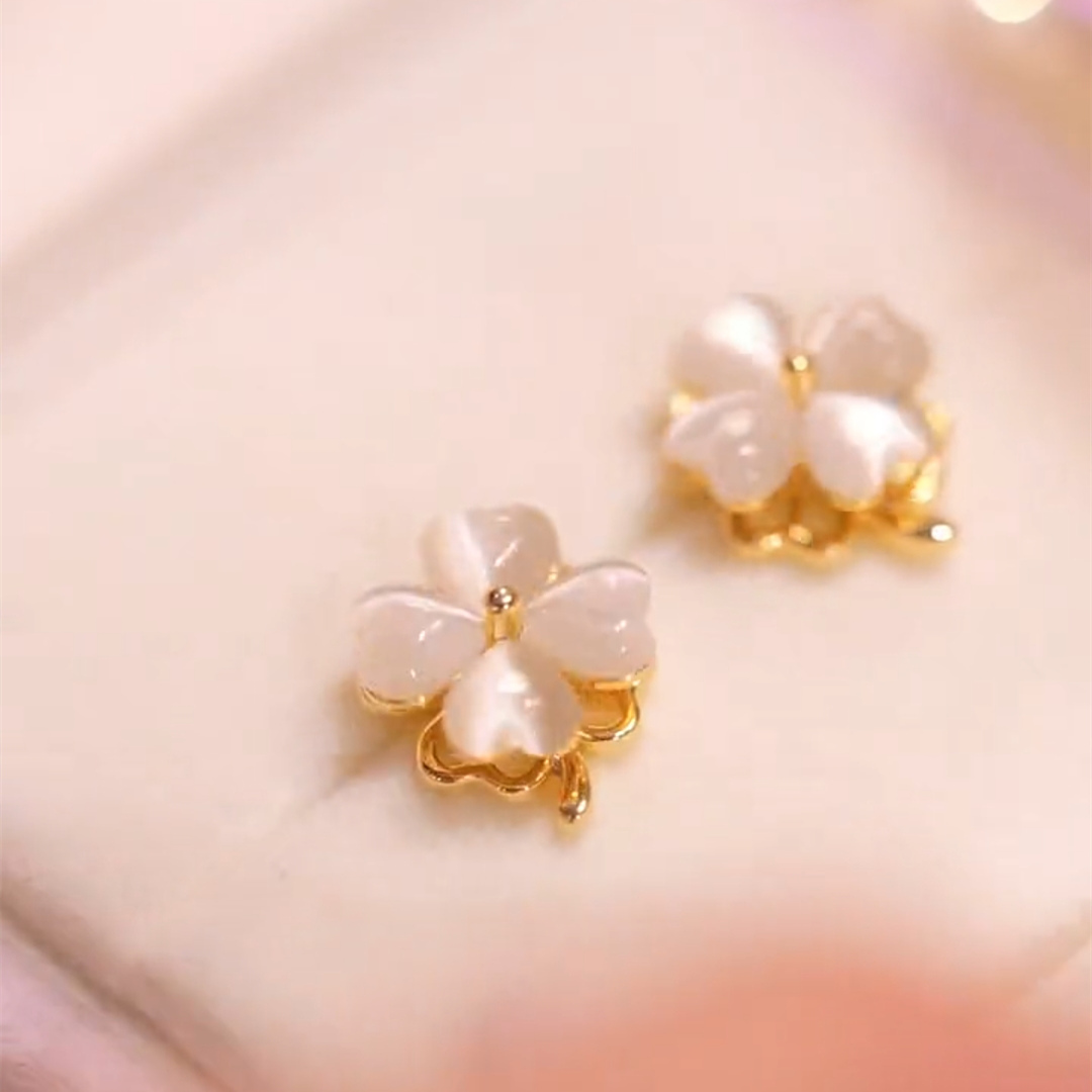 綠色仙蹤可旋轉綠色貓眼耳環-FANYIACC