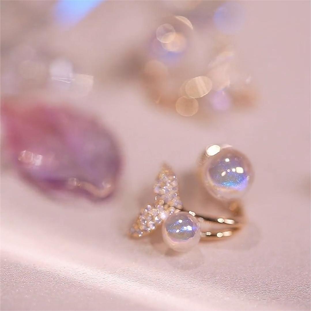 幻彩人魚珠魚尾耳環-FANYIACC