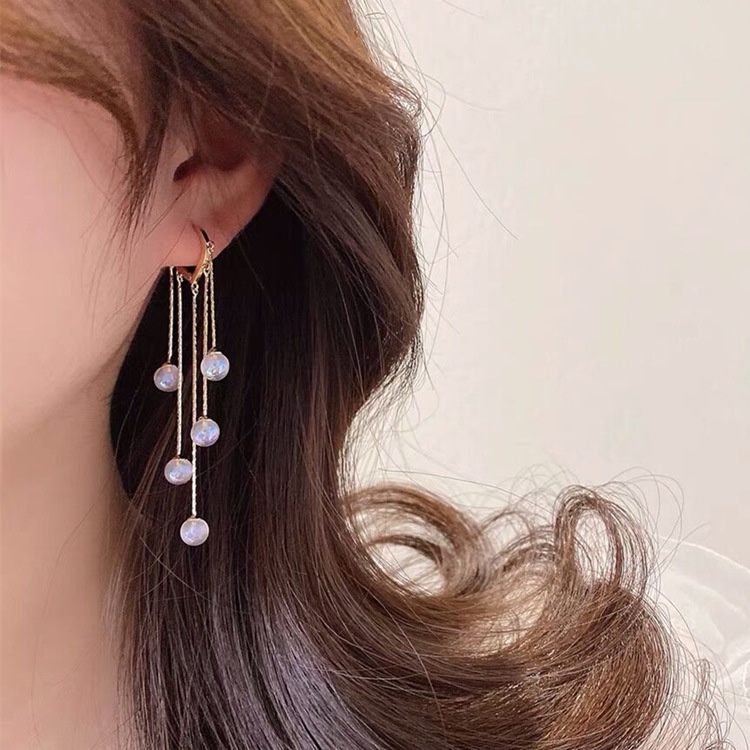 人魚姬珍珠流蘇耳環-FANYIACC