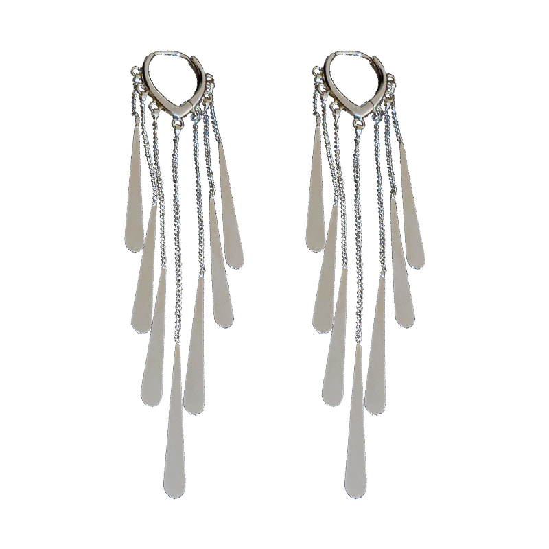 長款金色流蘇亮片耳環-FANYIACC