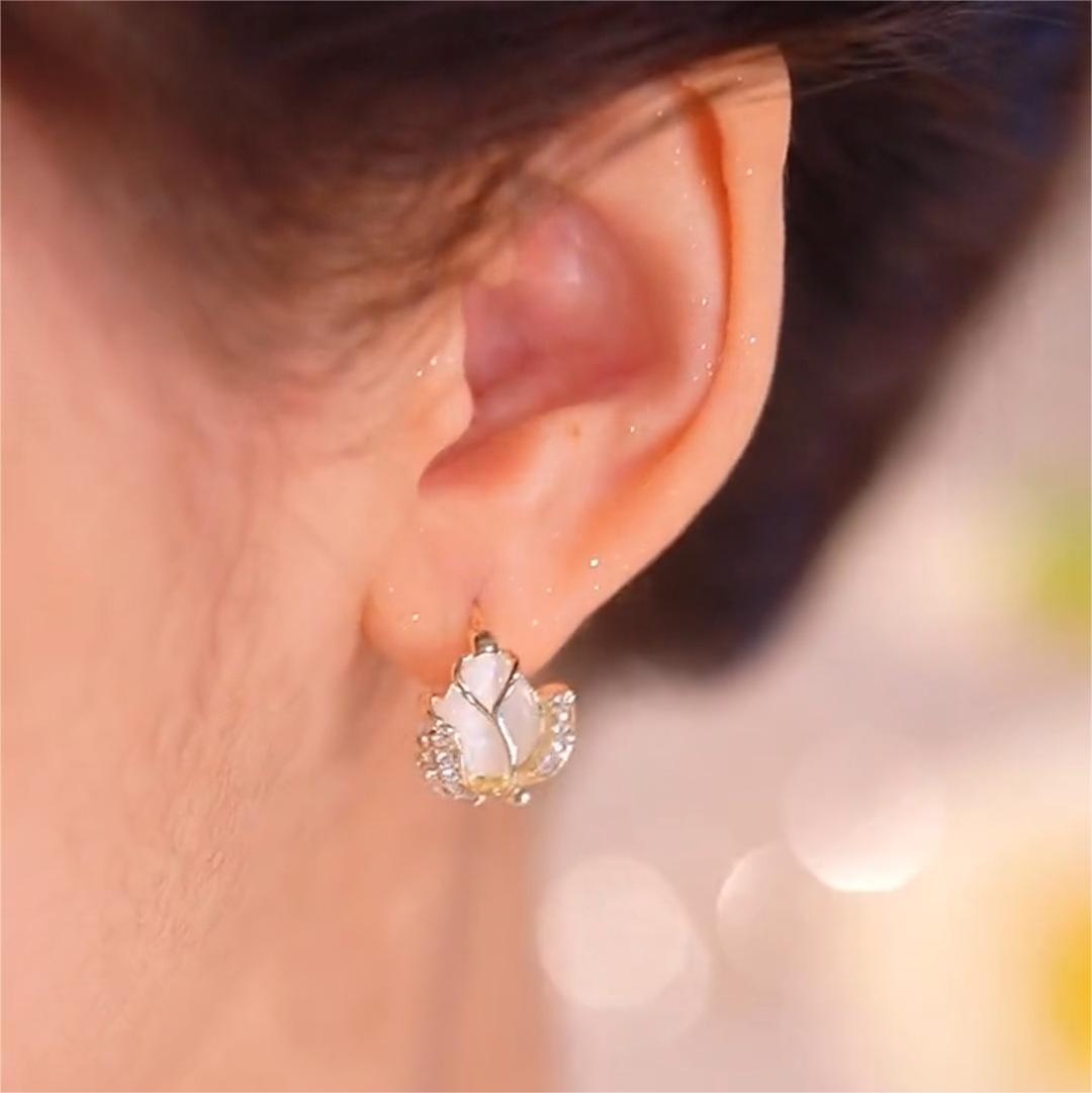 鬱金香花卉耳扣耳環-FANYIACC