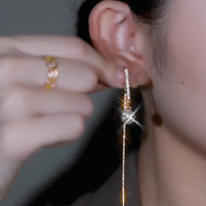 金色閃鑽•流蘇耳環  -FANYIACC