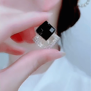 925銀菱形碎鑽耳環-FANYIACC