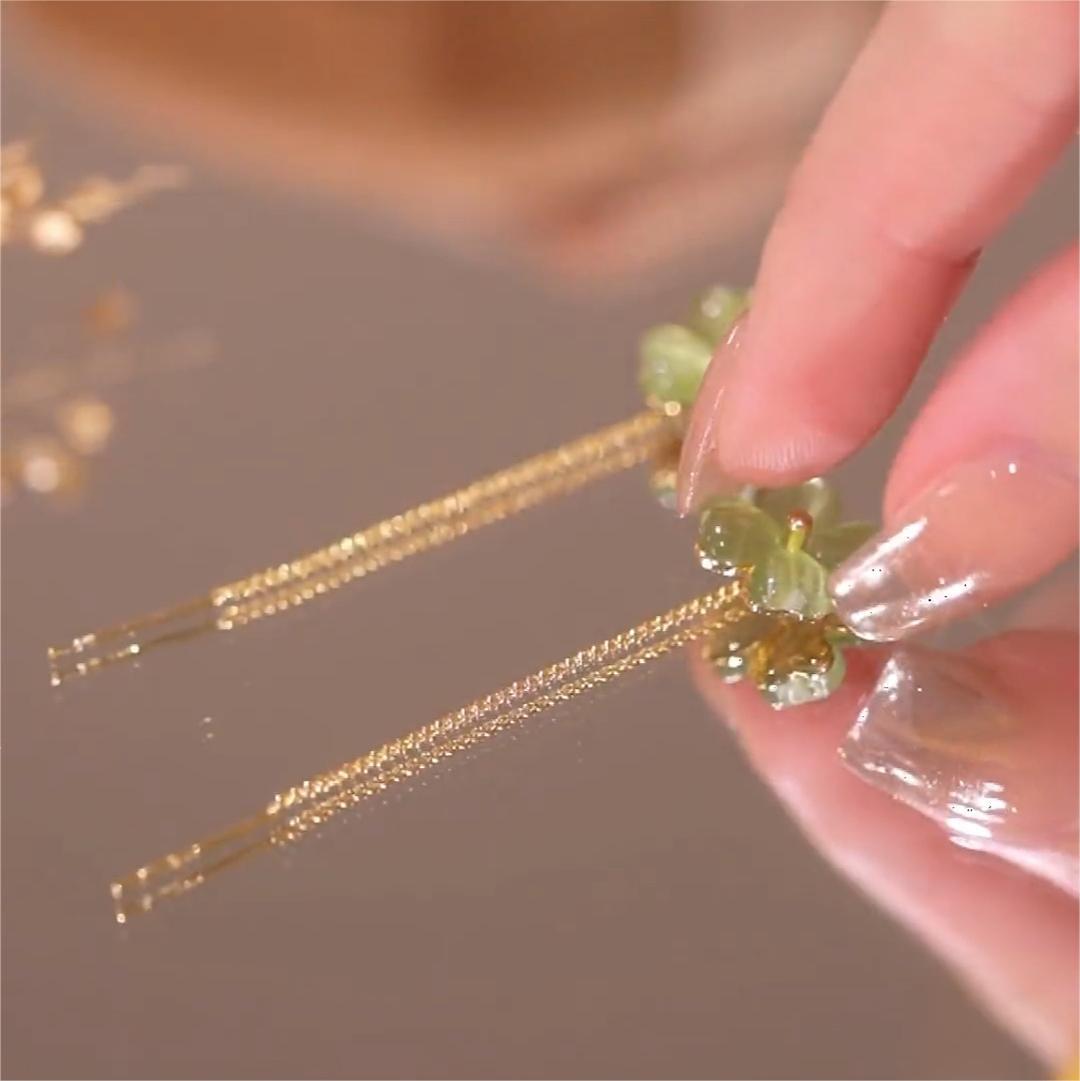 綠野仙蹤貓眼流蘇耳線耳環  -FANYIACC