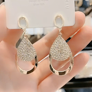 高級感時尚閃鑽耳環