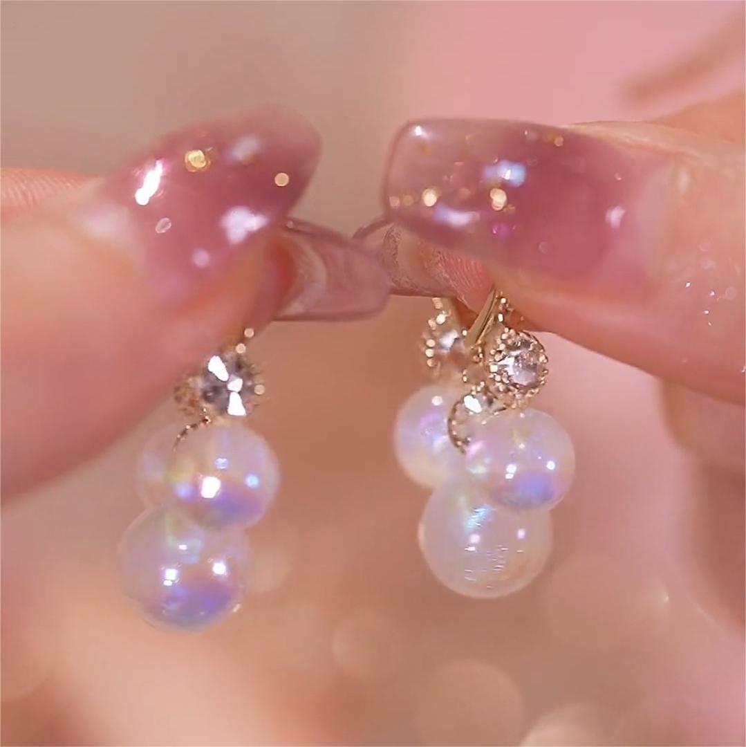 靈動三顆極光珠耳環-FANYIACC