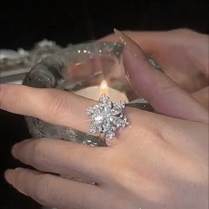 旋轉雪花鋯石戒指-FANYIACC