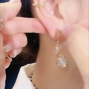 貓眼石滿鑽耳扣 【3色】-FANYIACC