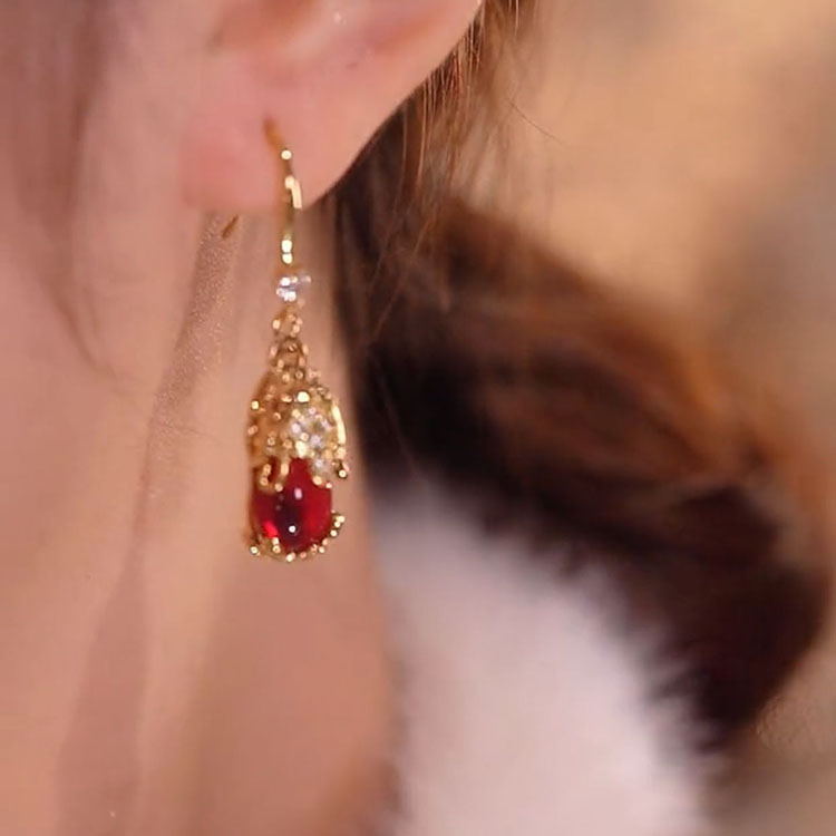 紅色貔貅復古耳環  -FANYIACC