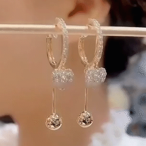 輕奢滿鑽愛心耳環-FANYIACC