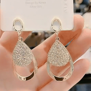 高級感時尚閃鑽耳環