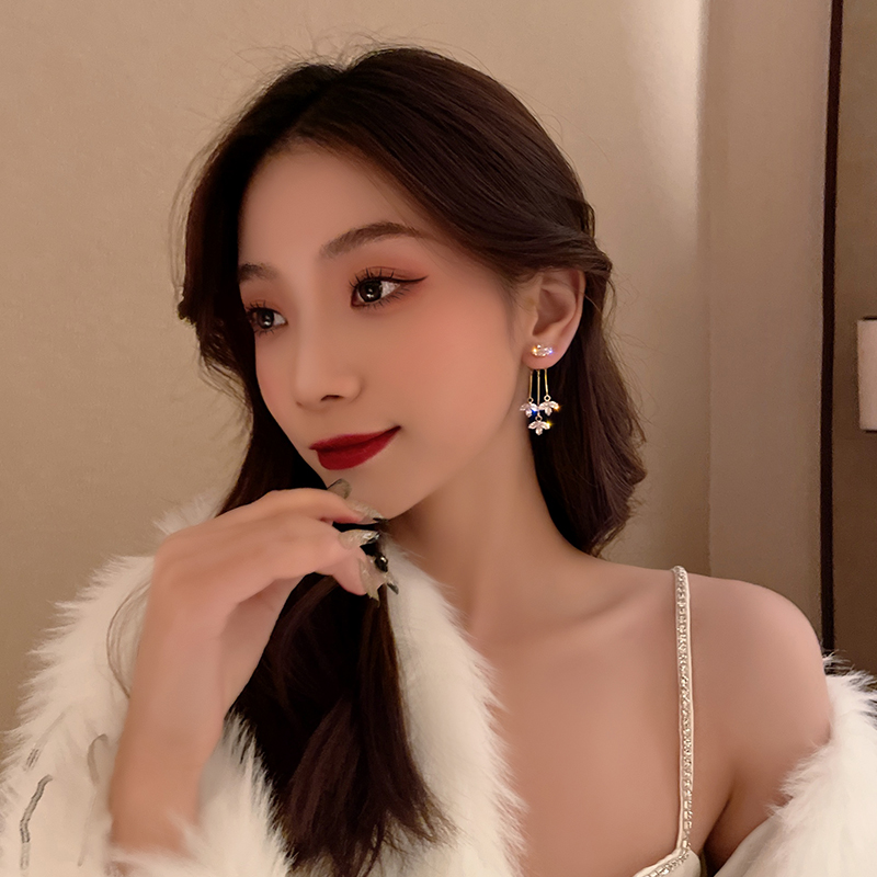 閃鑽葉子耳環-FANYIACC