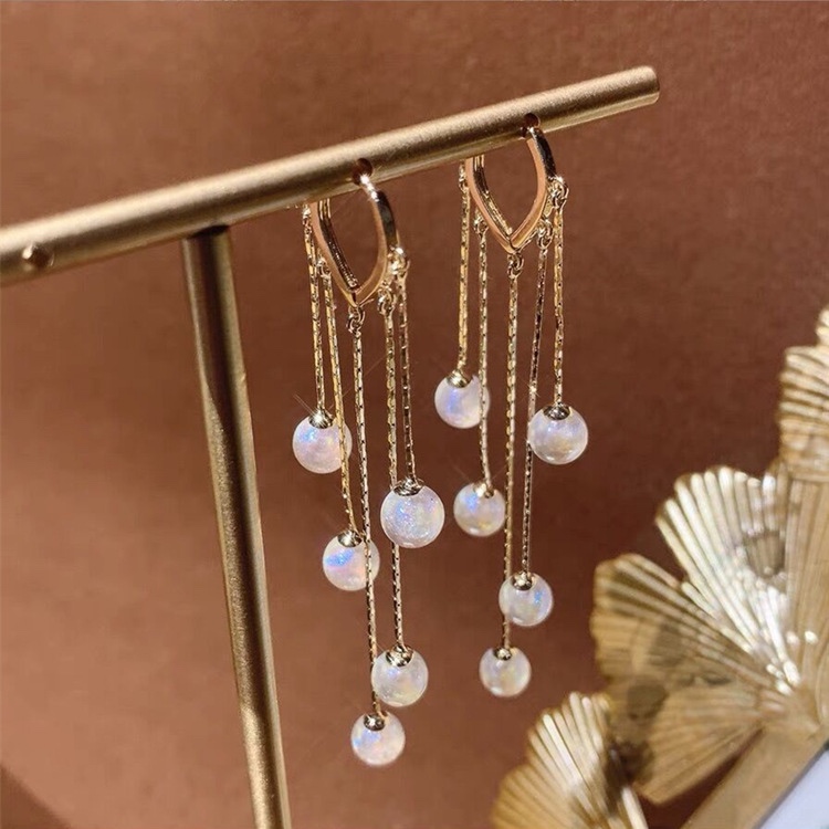 人魚姬珍珠流蘇耳環-FANYIACC