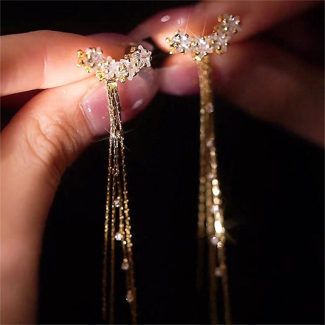 繁花流蘇長款耳環-FANYIACC