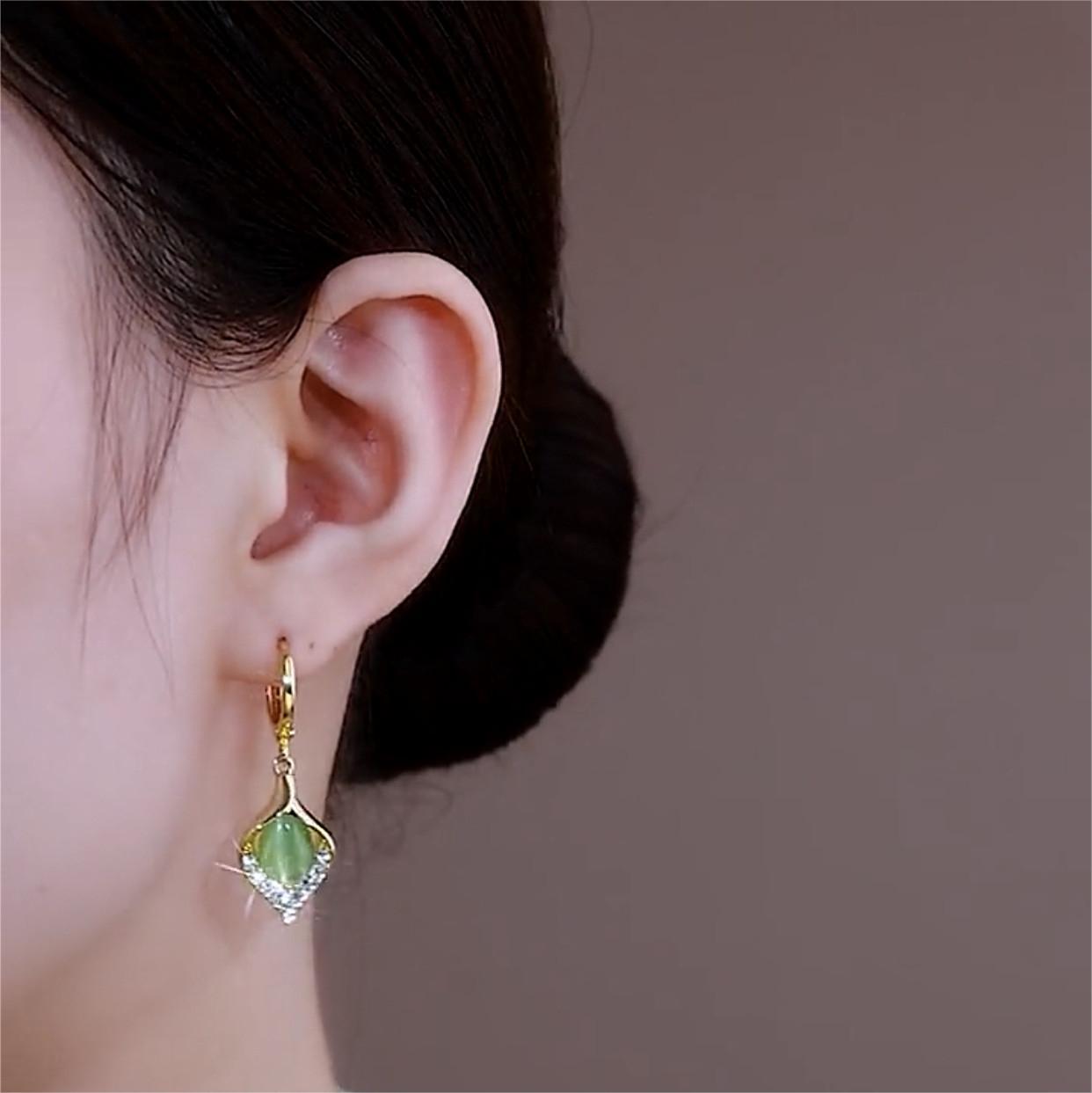 [天使之淚] 貓眼石耳環  -FANYIACC