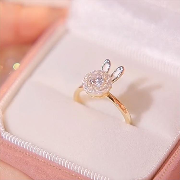 靈動會旋轉的小兔子戒指【開口設計】-FANYIACC