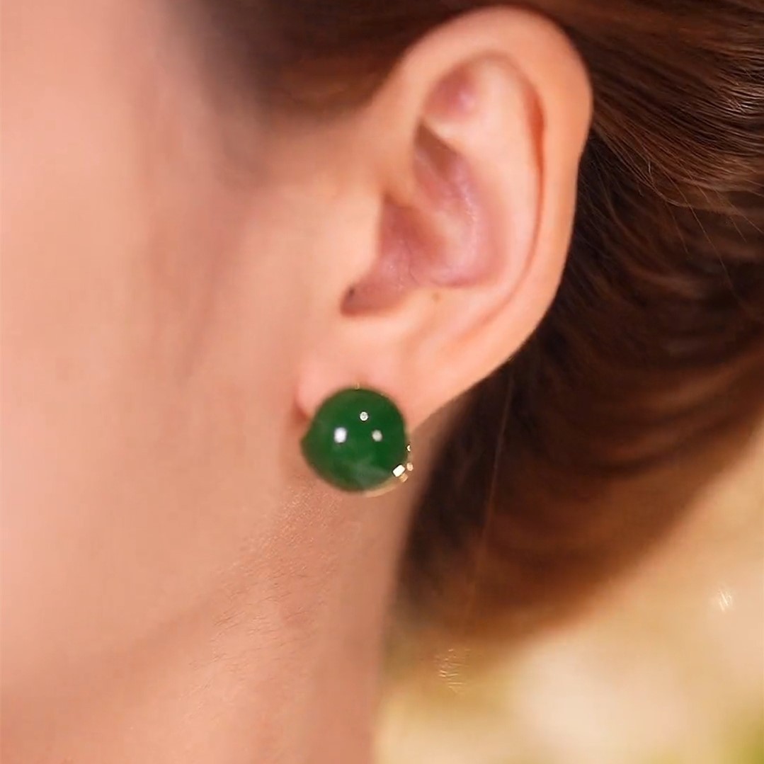清新綠豆&相思紅豆圓形耳環-FANYIACC