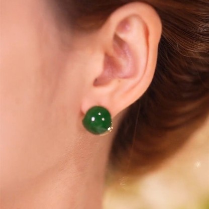 清新綠豆&相思紅豆圓形耳環-FANYIACC