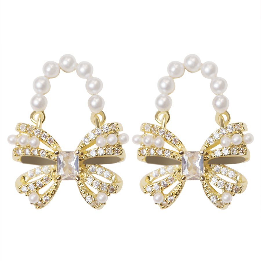 珍珠蝴蝶結耳環 （Earrings）-FANYIACC