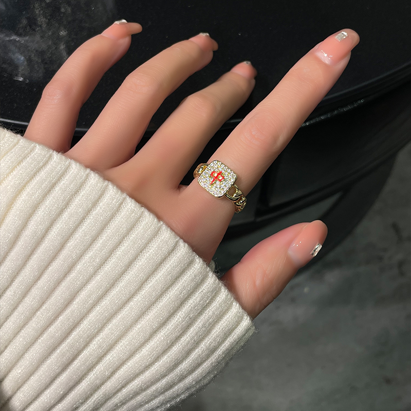 紅中發財麻將開口戒指-FANYIACC