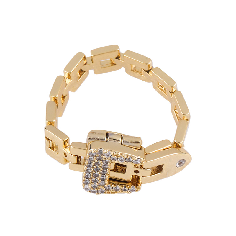 個性錬條滿鑽戒指 【自由調節大小】-FANYIACC