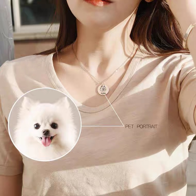 訂製款｜萌寵照片名字diy客製化項錬 貓咪寵物狗紀念飾品-FANYIACC