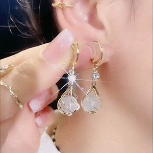 貓眼石滿鑽耳扣 【3色】-FANYIACC