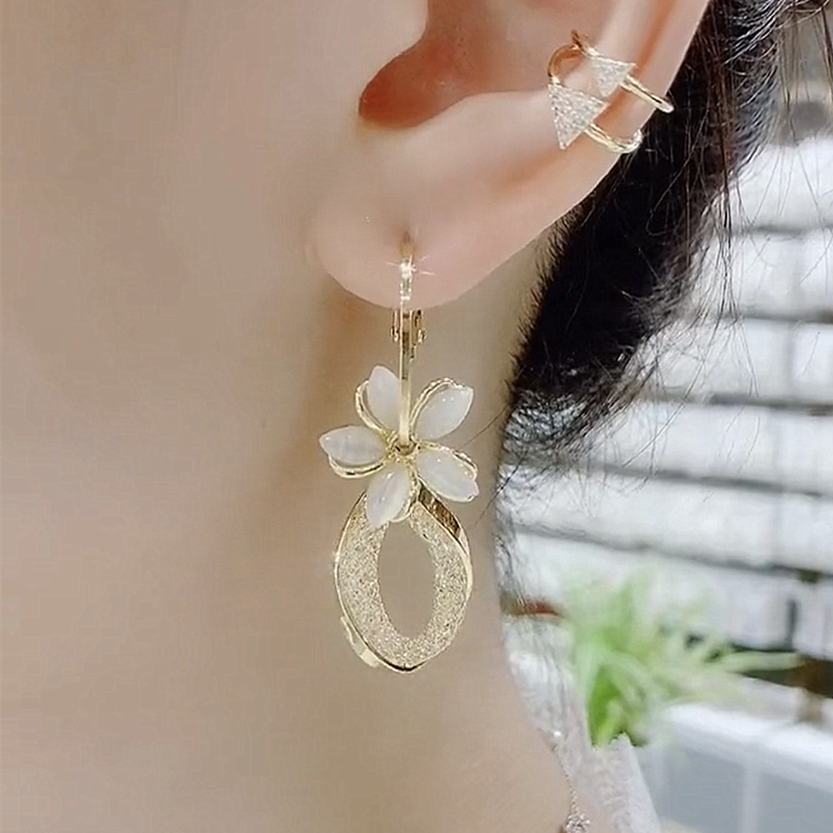 貓眼石花瓣耳環『一款兩戴』-FANYIACC