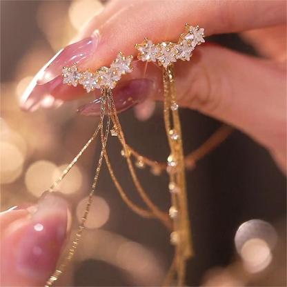 繁花流蘇長款耳環-FANYIACC