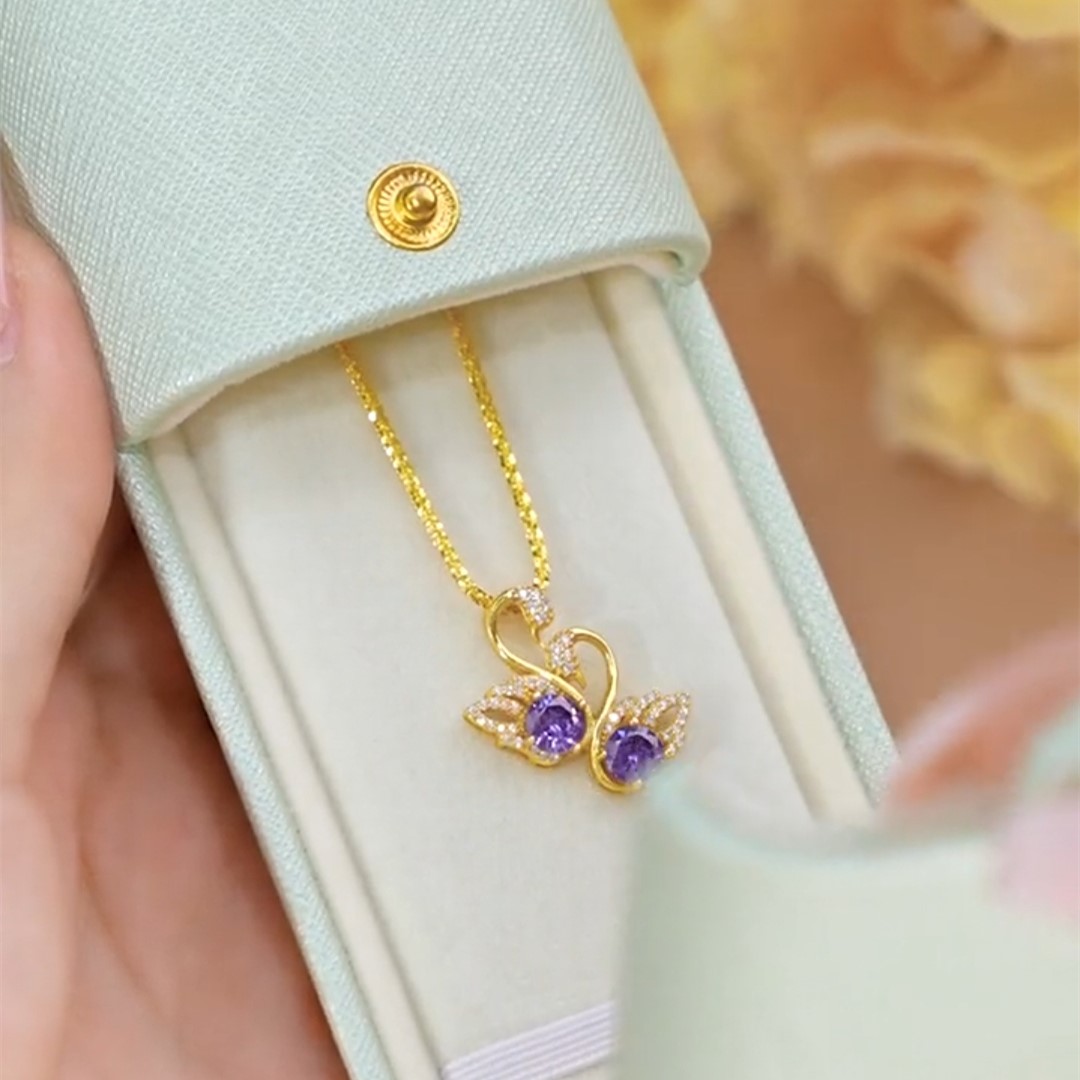 紫色天鵝鎖骨錬  -FANYIACC