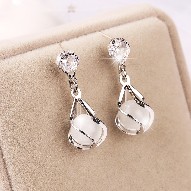 貓眼石滿鑽耳扣 【3色】-FANYIACC