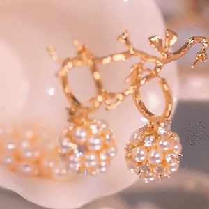 時尚洋氣珍珠球耳環-FANYIACC