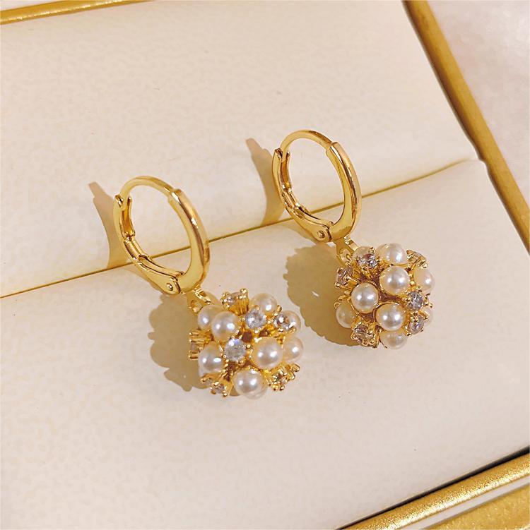 時尚洋氣珍珠球耳環-FANYIACC