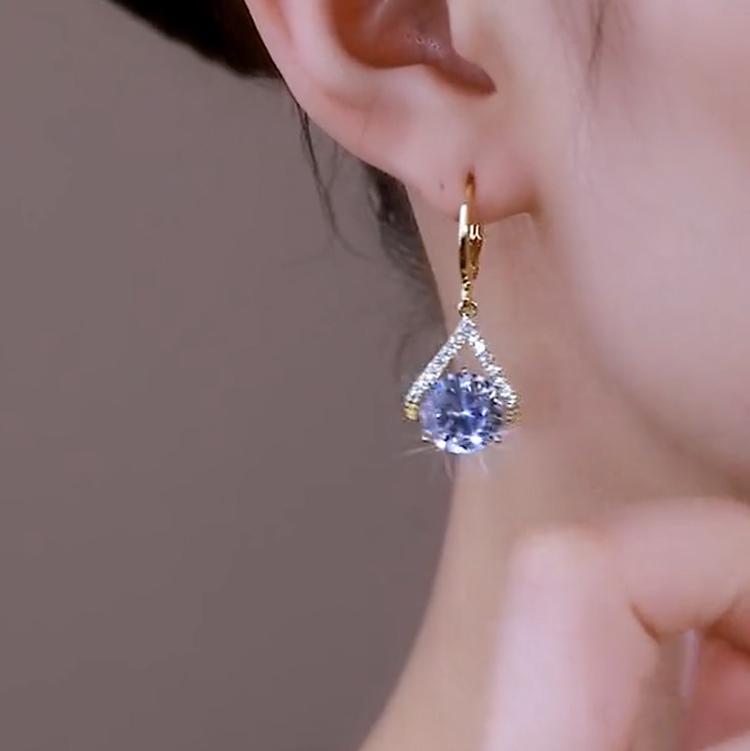 超閃•水滴水晶耳扣-FANYIACC