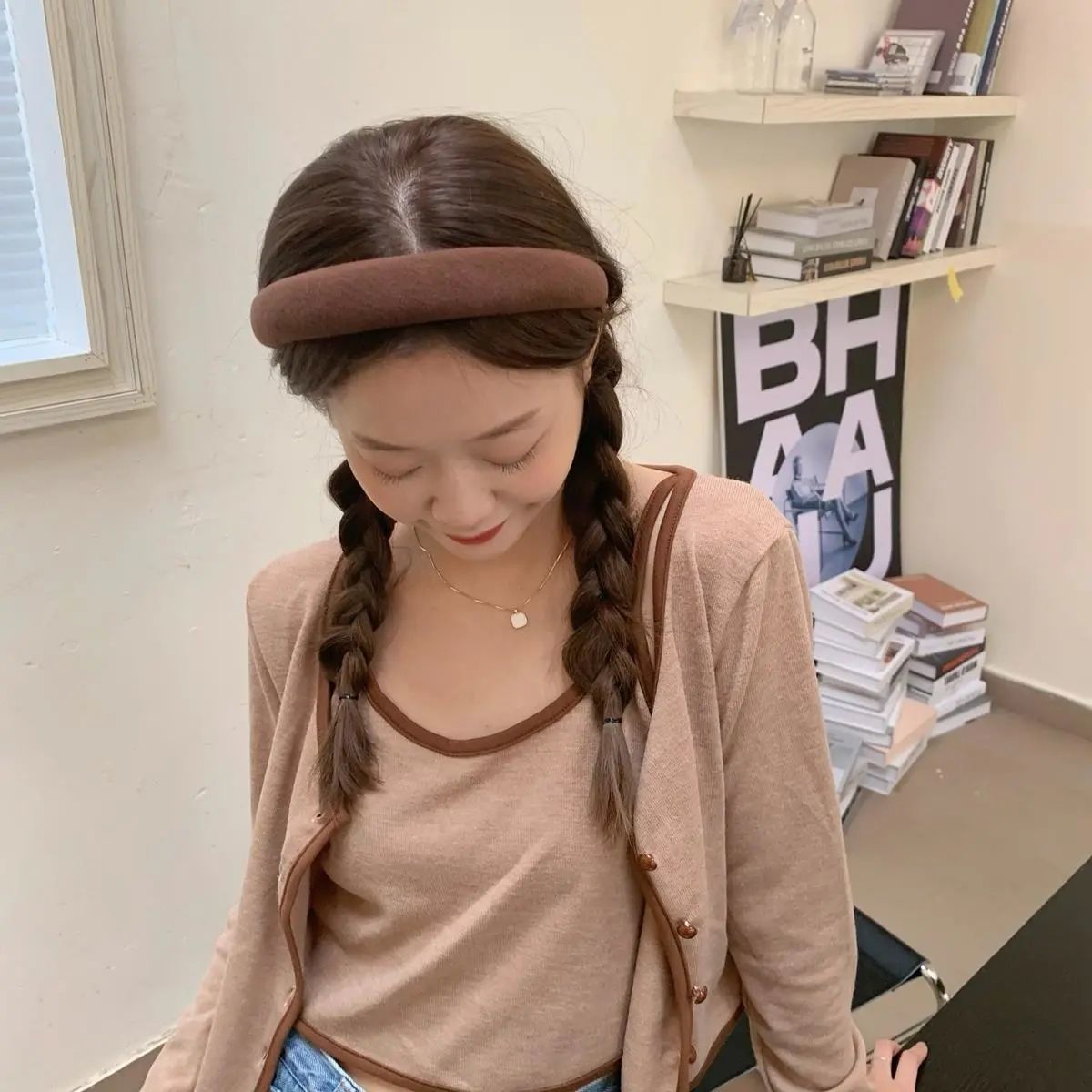 復古韓系毛氈加厚加寬髮箍-FANYIACC