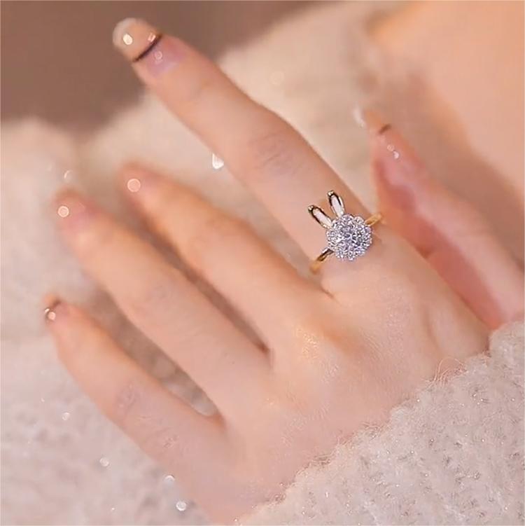 靈動會旋轉的小兔子戒指【開口設計】-FANYIACC