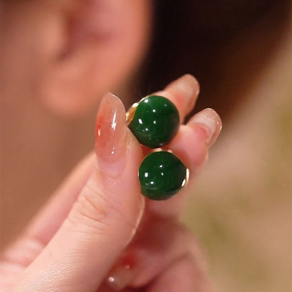 清新綠豆&相思紅豆圓形耳環-FANYIACC