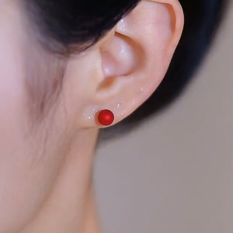 新款紅色珍珠耳環 【一款兩戴】-FANYIACC