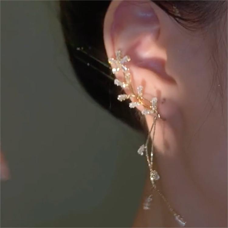 設計感花朵流蘇耳掛-FANYIACC