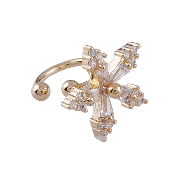 鋯石花朵耳骨夾-FANYIACC